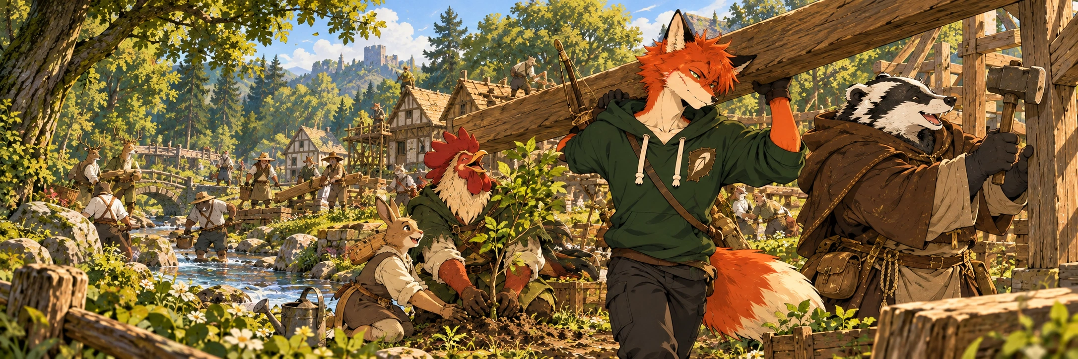 The outlaws and community rebuilding Sherwood’s forest and village together